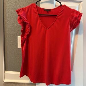 Adrianna Papell Scarlet Ruffle Sleeve Blouse